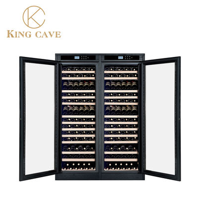 Double Door Wood Wine Cooler with Temperature Range of 5-22C and Humidity of 58-78%