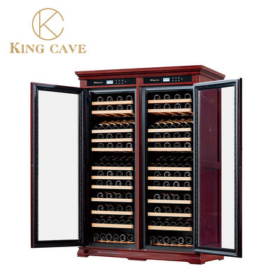 American Oak Shell Large Wooden Wine Refrigerator With Digital Control Panel LCD Control System