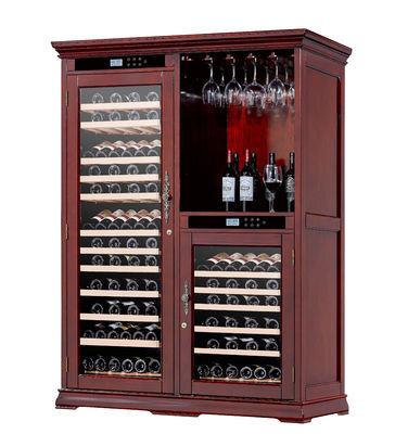 Environmental Friendly Wood Wine Cooler Floor Standing Wine Cooler With Embraco Compressor