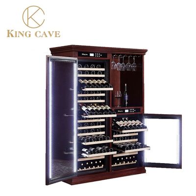 Environmental Friendly Wood Wine Cooler Floor Standing Wine Cooler With Embraco Compressor