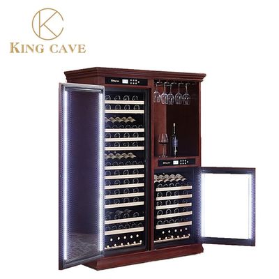 Environmental Friendly Wood Wine Cooler Floor Standing Wine Cooler With Embraco Compressor