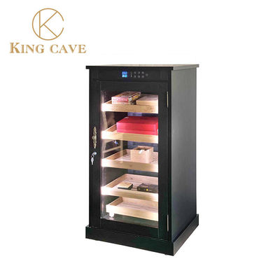 Precise Control Elegant Wood Electric Cigar Display Cooler Cabinet with locker