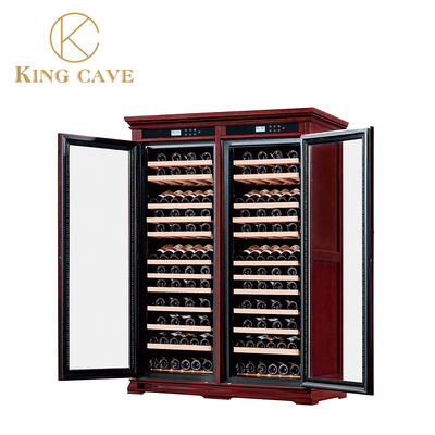 American Oak Shell Large Wooden Wine Refrigerator With Digital Control Panel LCD Control System