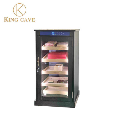Precise Control Elegant Wood Electric Cigar Display Cooler Cabinet with locker