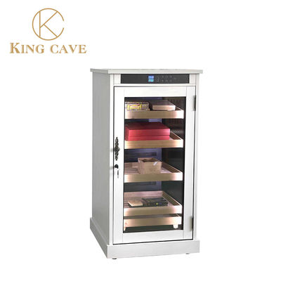 High End Touch Control Electric Cigar Wine Cooler And Humidor With Custom Wood Finish