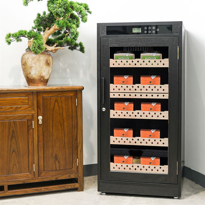 Digital Precision Climate Control Black Wood Cigar Cooler Humidor