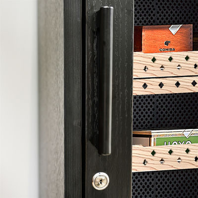 Digital Precision Climate Control Black Wood Cigar Cooler Humidor