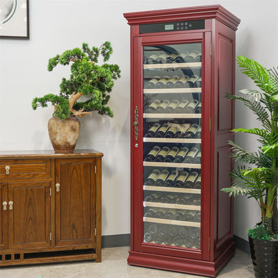 Custom Commercial Wine Cooler Wood Frame Drinks Refrigerator Cabinet