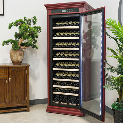 Custom Commercial Wine Cooler Wood Frame Drinks Refrigerator Cabinet