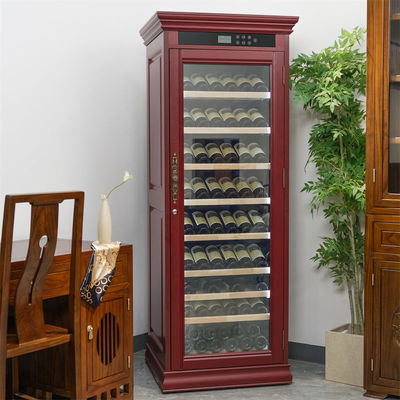 Custom Commercial Wine Cooler Wood Frame Drinks Refrigerator Cabinet