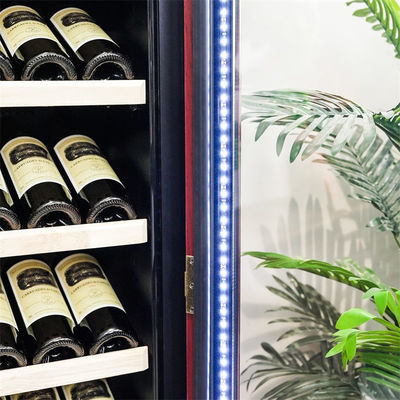 Custom Commercial Wine Cooler Wood Frame Drinks Refrigerator Cabinet