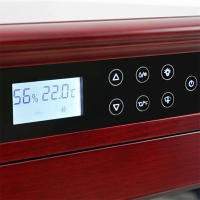 Lockable Glass Door Red Wooden Frame Digital Control Electric Cigar Cooler