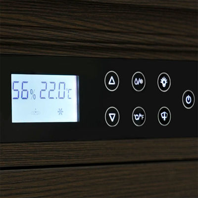 Electronic Humidor Cabinet Cigar Cooler Humidifier With Brown Wood Frame