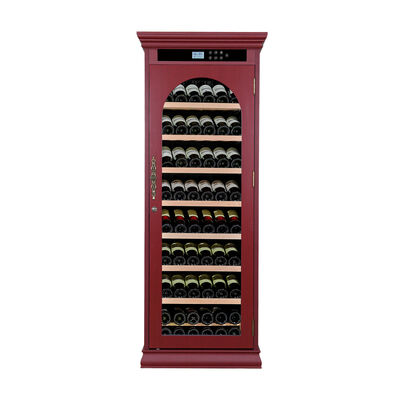 Хорошая цена Luxury Burgundy Solid Wood Wine Cooler Cabinet с цифровой панелью управления и сенсорным управлением онлайн