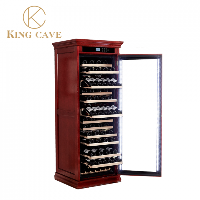 Humidity and Temperature Control Wood Frame Electric Cigar Cooler Featuring LED Light Equipped with elegant LED lighting, this electric cigar cooler is a harmonious blend of technology and craftsmanship designed to maintain your cigars' pristine condition while adding a touch of sophistication to any setting. Product Highlights 1. Advanced Humidity & Temperature Control System At the heart of this exceptional cooler lies its precise humidity and temperature control mechanism. Maintaining an optimal environment is crucial for cigar storage, ensuring that each puff delivers an unrivaled experience. With adjustable settings, you can effortlessly set and monitor the desired levels, ranging from 60% to 70% relative humidity and temperatures between 65-75°F (18-24°C), creating the perfect conditions for aging and preserving your collection. 2. Sturdy Wood Frame Construction Encased in a beautifully crafted wood frame, our cooler not only provides robust protection against external elements but also exudes timeless elegance. The choice of high-quality wood enhances the aesthetic appeal, making it a centerpiece in any room while offering excellent insulation properties to maintain internal climate stability. 3. Incorporated LED Lighting Illuminating your treasured cigars has never been more captivating. The integrated LED lighting system casts a gentle, even glow across the interior, highlighting the rich hues and textures of your cigars without generating excess heat. This feature adds a touch of luxury and allows for easy visibility, even in dimly lit environments. 4. Spacious Capacity Designed with space in mind, this cooler boasts ample storage capacity to accommodate a sizable collection of cigars. Its intelligent layout optimizes airflow, ensuring uniform humidity distribution throughout, which is essential for consistent cigar care. Whether you're a casual smoker or a connoisseur with a vast assortment, there's room for everyone. 5.User-Friendly Digital Display & Controls Ease of use was a top priority in designing our cooler. The intuitive digital display clearly shows current humidity and temperature levels, while simple controls allow for quick adjustments. Plus, the unit includes a hygrometer and thermometer for manual verification, ensuring absolute accuracy in monitoring your cigars' environment. 6. Energy Efficiency Saving energy without compromising performance, our electric cooler operates quietly and efficiently, minimizing electricity consumption while maintaining the ideal conditions for your cigars. It's an eco-conscious solution that doesn't sacrifice on quality. In addition to our ready-made electric cigar coolers, we also provide customized solutions suited for both residential and commercial environments, including cigar shops. Please contact us to discuss your specific requirements for a custom electric cigar cooler. Should you be interested in placing a bulk order for electric cigar cooler, additional discounts are applicable for larger quantities. Kindly reach out to us for a tailored quote. e. Humidity and Temperature Control Wood Frame Electric Cigar Cooler Featuring LED Light Equipped with elegant LED lighting, this electric cigar cooler is a harmonious blend of technology and craftsmanship designed to maintain your cigars' pristine condition while adding a touch of sophistication to any setting. Product Highlights 1. Advanced Humidity & Temperature Control System At the heart of this exceptional cooler lies its precise humidity and temperature control mechanism. Maintaining an optimal environment is crucial for cigar storage, ensuring that each puff delivers an unrivaled experience. With adjustable settings, you can effortlessly set and monitor the desired levels, ranging from 60% to 70% relative humidity and temperatures between 65-75°F (18-24°C), creating the perfect conditions for aging and preserving your collection. 2. Sturdy Wood Frame Construction Encased in a beautifully crafted wood frame, our cooler not only provides robust protection against external elements but also exudes timeless elegance. The choice of high-quality wood enhances the aesthetic appeal, making it a centerpiece in any room while offering excellent insulation properties to maintain internal climate stability. 3. Incorporated LED Lighting Illuminating your treasured cigars has never been more captivating. The integrated LED lighting system casts a gentle, even glow across the interior, highlighting the rich hues and textures of your cigars without generating excess heat. This feature adds a touch of luxury and allows for easy visibility, even in dimly lit environments. 4. Spacious Capacity Designed with space in mind, this cooler boasts ample storage capacity to accommodate a sizable collection of cigars. Its intelligent layout optimizes airflow, ensuring uniform humidity distribution throughout, which is essential for consistent cigar care. Whether you're a casual smoker or a connoisseur with a vast assortment, there's room for everyone. 5.User-Friendly Digital Display & Controls Ease of use was a top priority in designing our cooler. The intuitive digital display clearly shows current humidity and temperature levels, while simple controls allow for quick adjustments. Plus, the unit includes a hygrometer and thermometer for manual verification, ensuring absolute accuracy in monitoring your cigars' environment. 6. Energy Efficiency Saving energy without compromising performance, our electric cooler operates quietly and efficiently, minimizing electricity consumption while maintaining the ideal conditions for your cigars. It's an eco-conscious solution that doesn't sacrifice on quality. In addition to our ready-made electric cigar coolers, we also provide customized solutions suited for both residential and commercial environments, including cigar shops. Please contact us to discuss your specific requirements for a custom electric cigar cooler. Should you be interested in placing a bulk order for electric cigar cooler, additional discounts are applicable for larger quantities. Kindly reach out to us for a tailored quote. e.